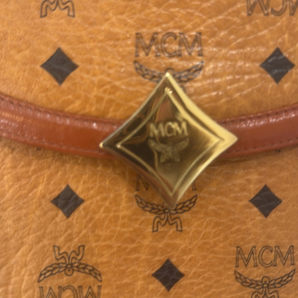 MCM Cognac Brown Monogram Crossbody Bag - Picture 3 of 11